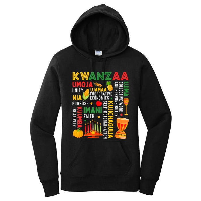 Happy Kwanzaa Seven Principles Of Kwanzaa Women's Pullover Hoodie