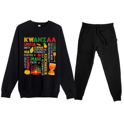 Happy Kwanzaa Seven Principles Of Kwanzaa Premium Crewneck Sweatsuit Set