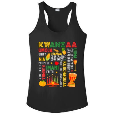 Happy Kwanzaa Seven Principles Of Kwanzaa Ladies PosiCharge Competitor Racerback Tank