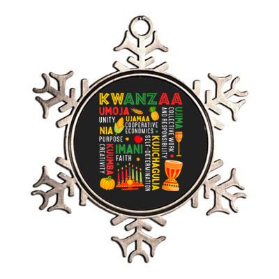 Happy Kwanzaa Seven Principles Of Kwanzaa Metallic Star Ornament