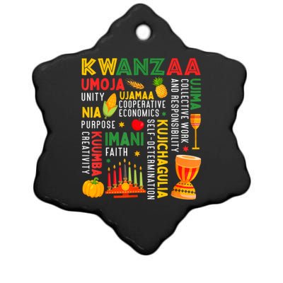 Happy Kwanzaa Seven Principles Of Kwanzaa Ceramic Star Ornament