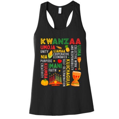 Happy Kwanzaa Seven Principles Of Kwanzaa Women's Racerback Tank