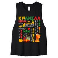 Happy Kwanzaa Seven Principles Of Kwanzaa Women's Racerback Cropped Tank