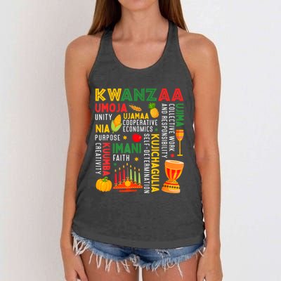 Happy Kwanzaa Seven Principles Of Kwanzaa Women's Knotted Racerback Tank