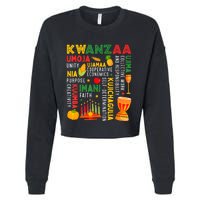 Happy Kwanzaa Seven Principles Of Kwanzaa Cropped Pullover Crew