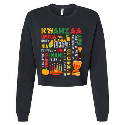 Happy Kwanzaa Seven Principles Of Kwanzaa Cropped Pullover Crew