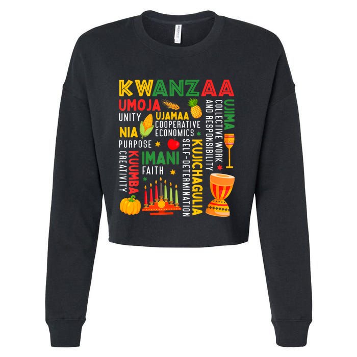 Happy Kwanzaa Seven Principles Of Kwanzaa Cropped Pullover Crew