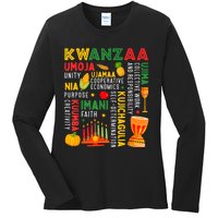 Happy Kwanzaa Seven Principles Of Kwanzaa Ladies Long Sleeve Shirt