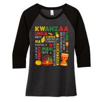 Happy Kwanzaa Seven Principles Of Kwanzaa Women's Tri-Blend 3/4-Sleeve Raglan Shirt