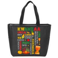 Happy Kwanzaa Seven Principles Of Kwanzaa Zip Tote Bag