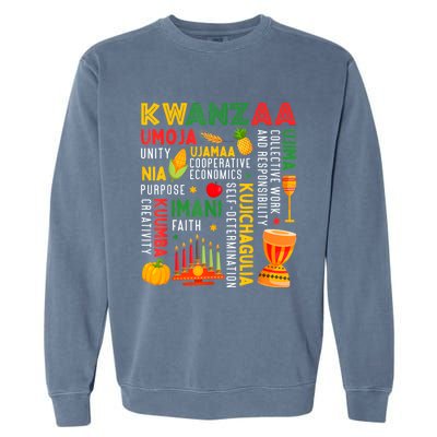 Happy Kwanzaa Seven Principles Of Kwanzaa Garment-Dyed Sweatshirt