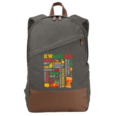 Happy Kwanzaa Seven Principles Of Kwanzaa Cotton Canvas Backpack