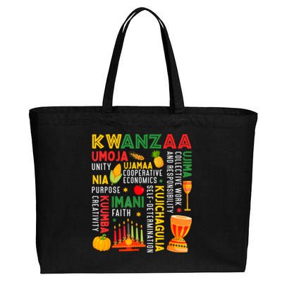 Happy Kwanzaa Seven Principles Of Kwanzaa Cotton Canvas Jumbo Tote