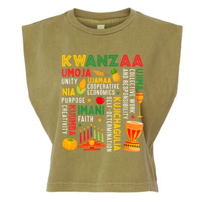 Happy Kwanzaa Seven Principles Of Kwanzaa Garment-Dyed Women's Muscle Tee