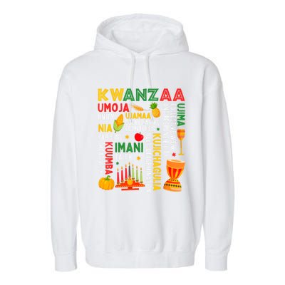 Happy Kwanzaa Seven Principles Of Kwanzaa Garment-Dyed Fleece Hoodie