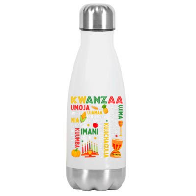 Happy Kwanzaa Seven Principles Of Kwanzaa Stainless Steel Insulated Water Bottle