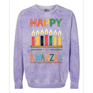 Happy Kwanzaa Seven Principles Of Kwanzaa Colorblast Crewneck Sweatshirt