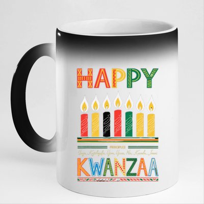 Happy Kwanzaa Seven Principles Of Kwanzaa 11oz Black Color Changing Mug