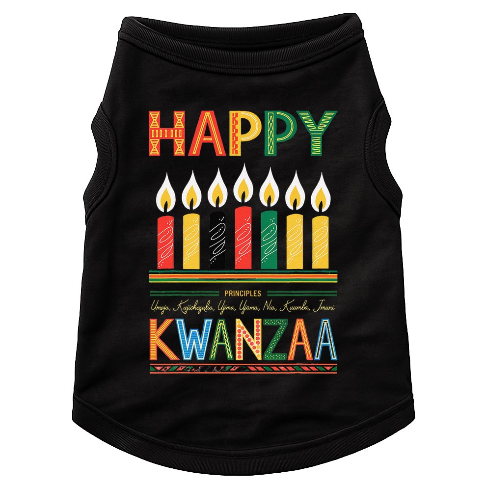 Happy Kwanzaa Seven Principles Of Kwanzaa Doggie Tank