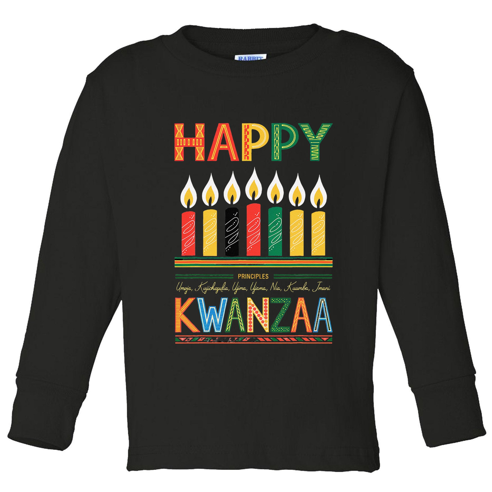 Happy Kwanzaa Seven Principles Of Kwanzaa Toddler Long Sleeve Shirt
