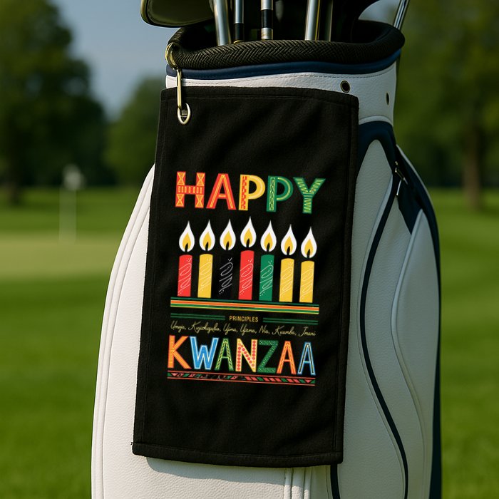 Happy Kwanzaa Seven Principles Of Kwanzaa Golf Towel