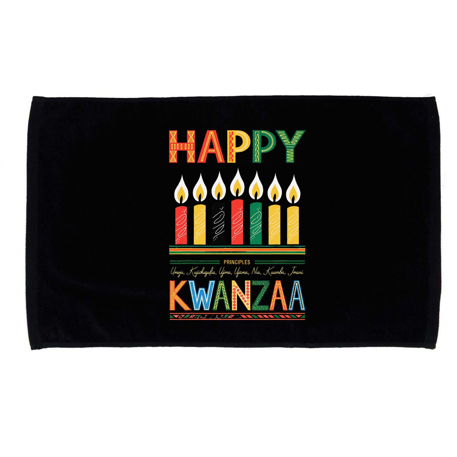 Happy Kwanzaa Seven Principles Of Kwanzaa Microfiber Hand Towel