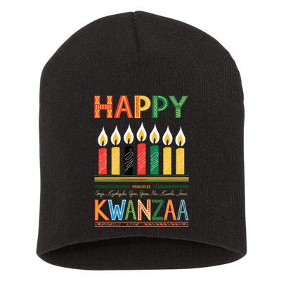 Happy Kwanzaa Seven Principles Of Kwanzaa Short Acrylic Beanie