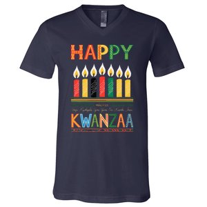 Happy Kwanzaa Seven Principles Of Kwanzaa V-Neck T-Shirt