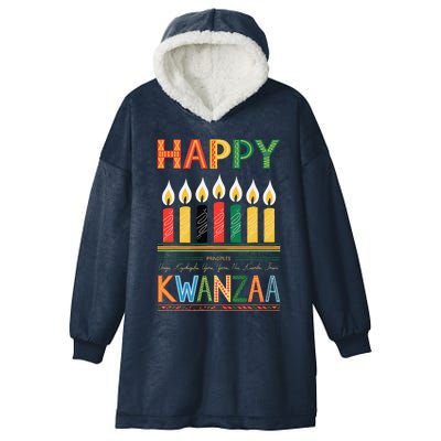 Happy Kwanzaa Seven Principles Of Kwanzaa Hooded Wearable Blanket