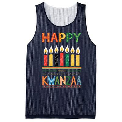 Happy Kwanzaa Seven Principles Of Kwanzaa Mesh Reversible Basketball Jersey Tank