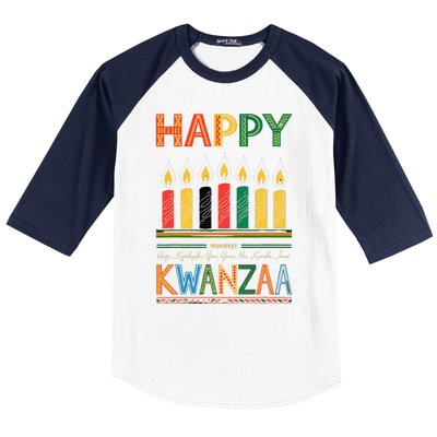 Happy Kwanzaa Seven Principles Of Kwanzaa Baseball Sleeve Shirt