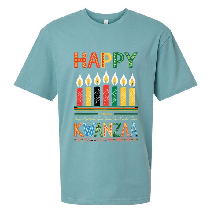 Happy Kwanzaa Seven Principles Of Kwanzaa Sueded Cloud Jersey T-Shirt
