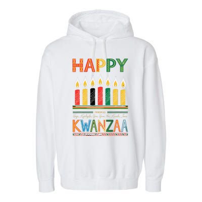 Happy Kwanzaa Seven Principles Of Kwanzaa Garment-Dyed Fleece Hoodie