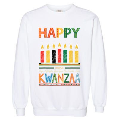 Happy Kwanzaa Seven Principles Of Kwanzaa Garment-Dyed Sweatshirt
