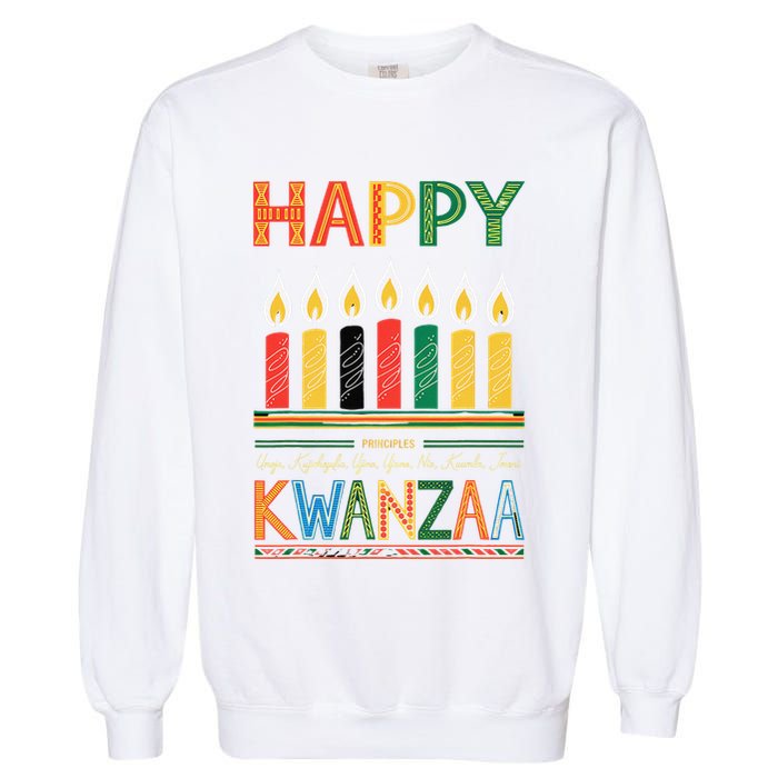 Happy Kwanzaa Seven Principles Of Kwanzaa Garment-Dyed Sweatshirt