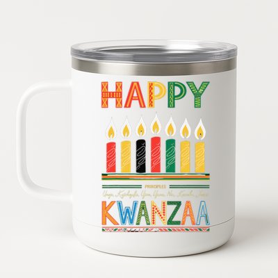 Happy Kwanzaa Seven Principles Of Kwanzaa 12 oz Stainless Steel Tumbler Cup