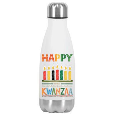 Happy Kwanzaa Seven Principles Of Kwanzaa Stainless Steel Insulated Water Bottle