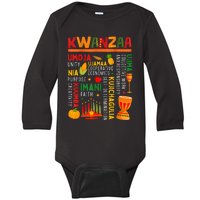 Happy Kwanzaa Seven Principles Of Kwanzaa Baby Long Sleeve Bodysuit