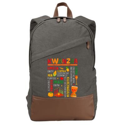 Happy Kwanzaa Seven Principles Of Kwanzaa Cotton Canvas Backpack