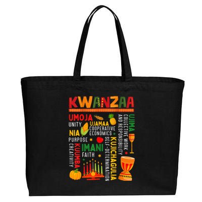 Happy Kwanzaa Seven Principles Of Kwanzaa Cotton Canvas Jumbo Tote