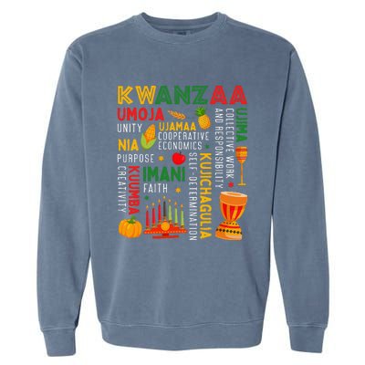 Happy Kwanzaa Seven Principles Of Kwanzaa Garment-Dyed Sweatshirt