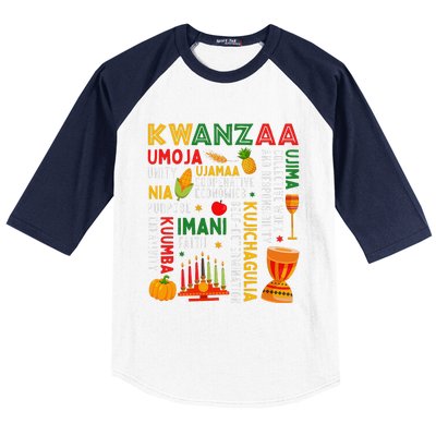 Happy Kwanzaa Seven Principles Of Kwanzaa Baseball Sleeve Shirt