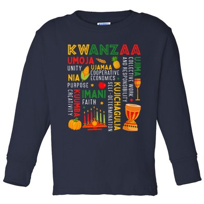 Happy Kwanzaa Seven Principles Of Kwanzaa Toddler Long Sleeve Shirt