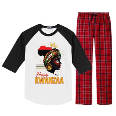 Happy Kwanzaa Seven Principles Of Kwanzaa Women Raglan Sleeve Pajama Set