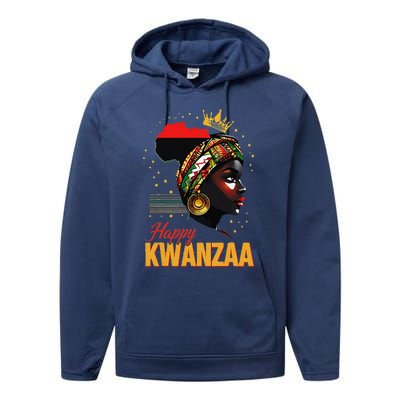 Happy Kwanzaa Seven Principles Of Kwanzaa Women Performance Fleece Hoodie