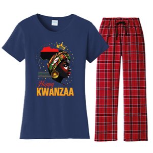 Happy Kwanzaa Seven Principles Of Kwanzaa Women Women's Flannel Pajama Set