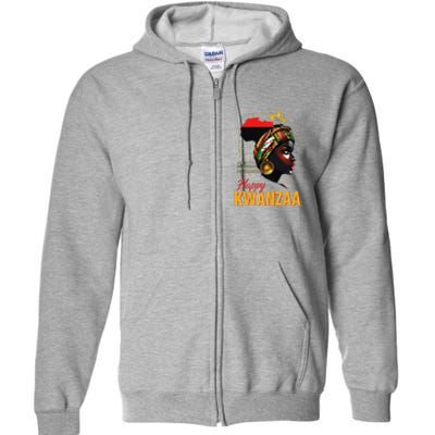 Happy Kwanzaa Seven Principles Of Kwanzaa Women Full Zip Hoodie