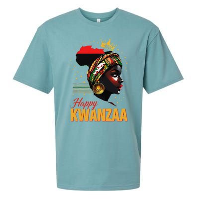 Happy Kwanzaa Seven Principles Of Kwanzaa Women Sueded Cloud Jersey T-Shirt