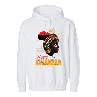 Happy Kwanzaa Seven Principles Of Kwanzaa Women Garment-Dyed Fleece Hoodie