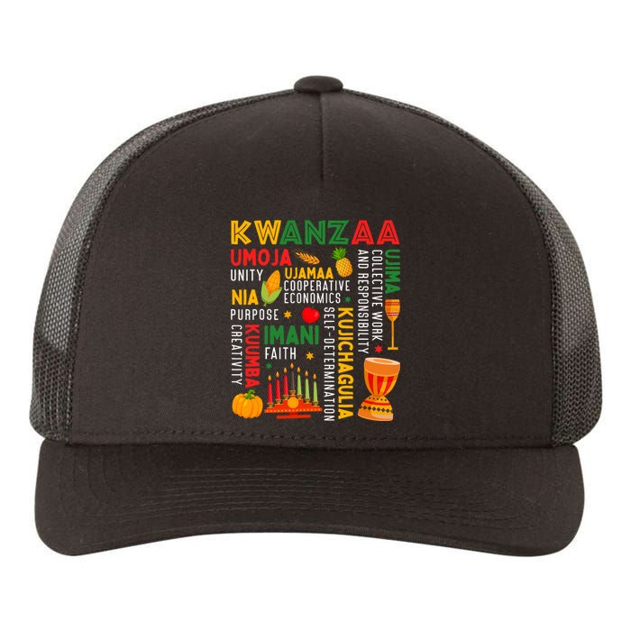 Happy Kwanzaa Seven Principles Of Kwanzaa Yupoong Adult 5-Panel Trucker Hat